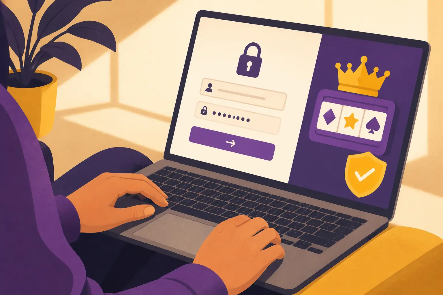 Crown Slots Login visual guide for Crown Slots Casino